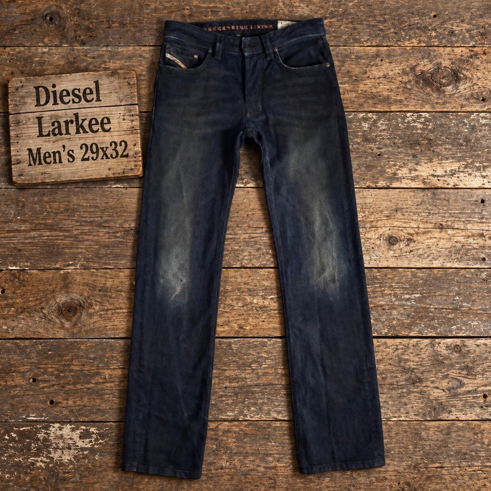 Diesel Larkee Regular Straight Jeans Mens 29x32 Dark Wash 0803U Cotton Denim